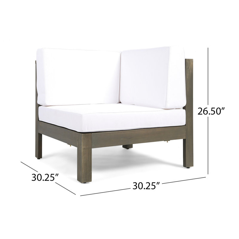 Fauteuil de jeu en bois blanc avec coussins d'eau, l 30,15 po x P 30,15 po, H 26,64 po - style classique, revêtement