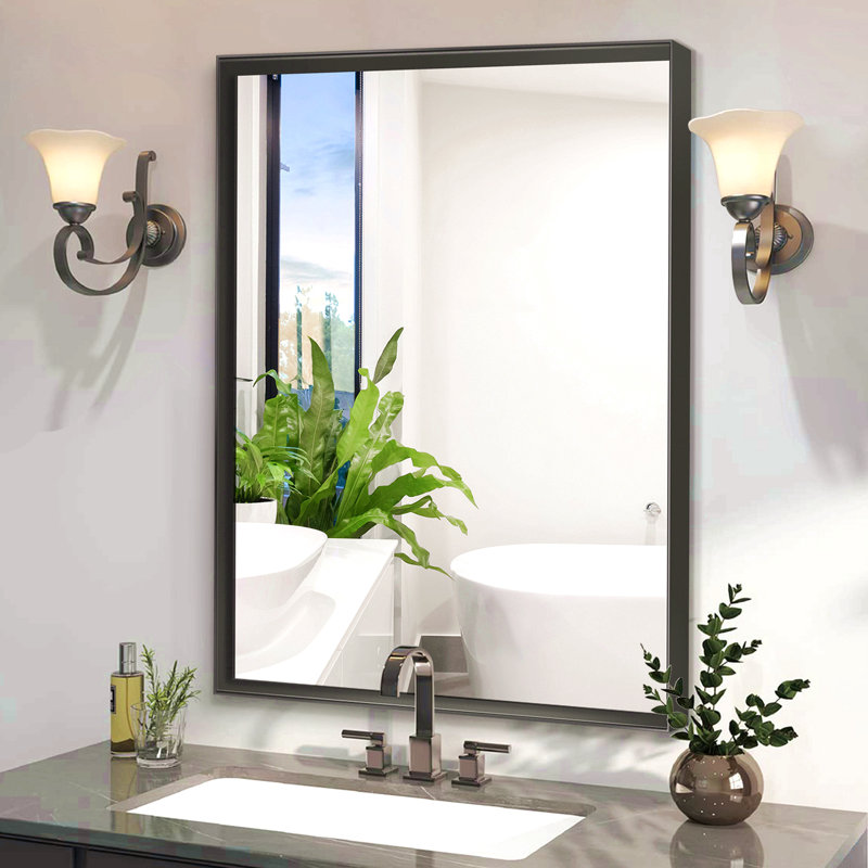 Miroir noir brillant pour salle de bain 48x30inch