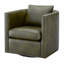 Fauteuil d'appoint pivotant à fonction demi-tonneau - Revêtement en similicuir vert-226727449
