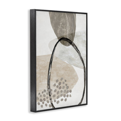 Oblong and Circular Abstractions Framed Giclee Art, design by Hannah Dawson