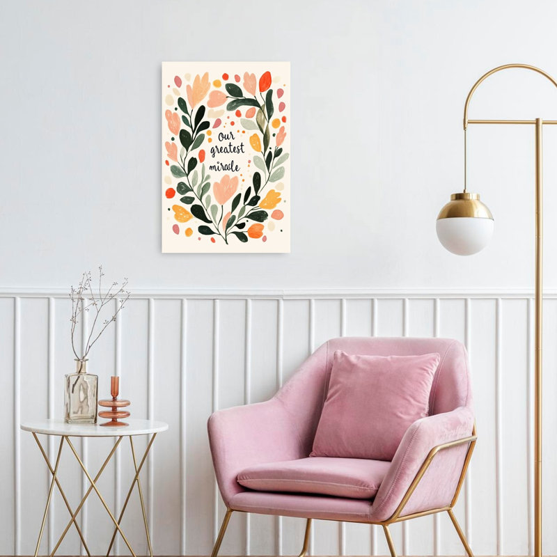 «Floral Embrace», impression abstraite de paysage mural contemporain, H 24 po x l 16 po