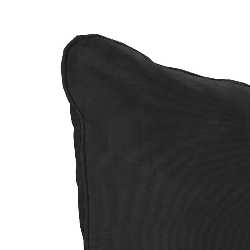 24" x 21" Outdoor Chair Back Cushion with Welt (Set of 2), Black