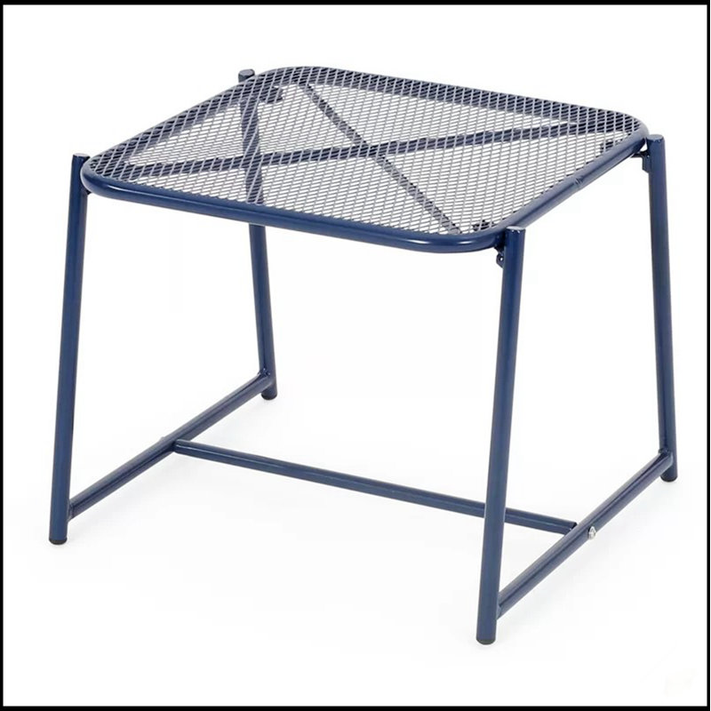 Elba 15.5"H Side Table, 16.25" H x 19.5" W x 18" D, Navy Blue