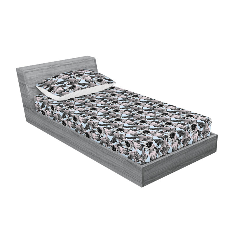 Drap-housse et taie décorative Ambesonne Toucan, Ensemble de draps pour lit simple avec 1 taie d'or