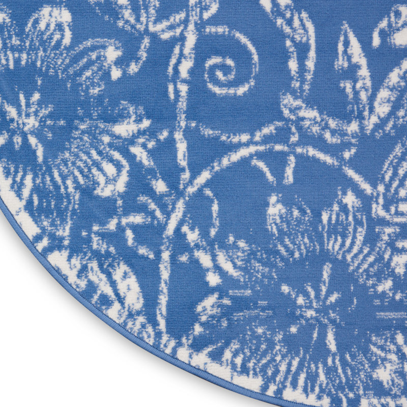 Kante Floral Indoor Rug, Round 5'
