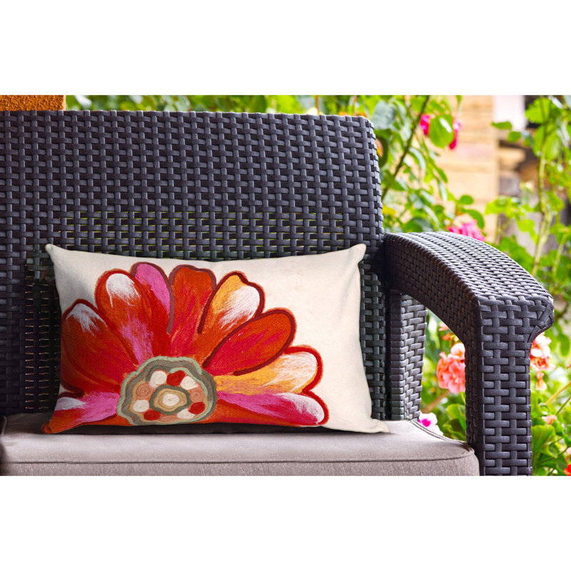  Daisy Outdoor Rectangular Pillow Cover & Insert, Orange