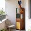 Petite armoire de coin 61,02 po, petite étagère de rangement, organisateur de coin pour canapé de salon et chambre à coucher