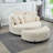 Upholstered Barrel Chair With Ottoman-108805424
