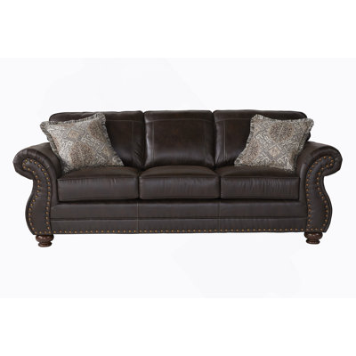 Leinster Faux Leather Upholstered Nailhead Sofa