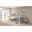 Lit superposé simple au-dessus de simple en pin massif, lit convertible compact et compact avec glissière et échelle interchangeables, finition blanche