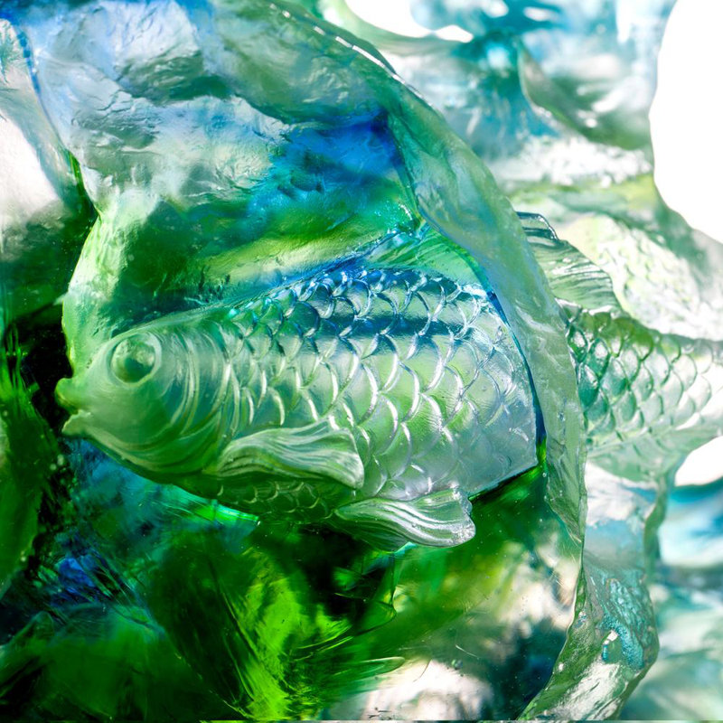 Crystal Art Two Fish Sculpture