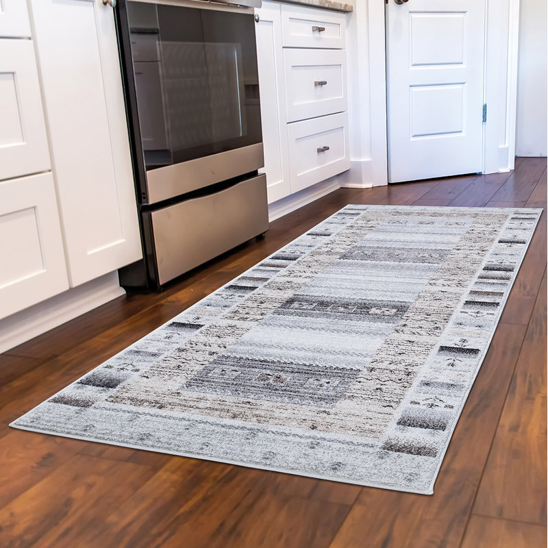 Capri ivoire géométrique sans ivoire, Tapis de couloir 2 pi 3 po x 7 pi 3 po