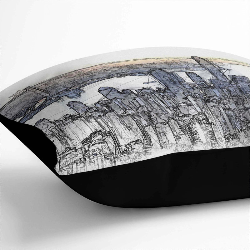 Square Throw Cushion, 40cm H x 40cm W x 15cm D, Black