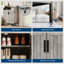 Armoire de rangement à chaussures en bois à 4 niveaux avec portes, 3 tablettes réglables, conception autoportante