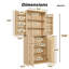 Armoire de cuisine 72 po en bois cannelé de 72 po avec 6 tablettes, armoire de rangement en chêne pour la salle à manger de cuisine, l 30 po x P 15,75 po x H 72 po-1203774237
