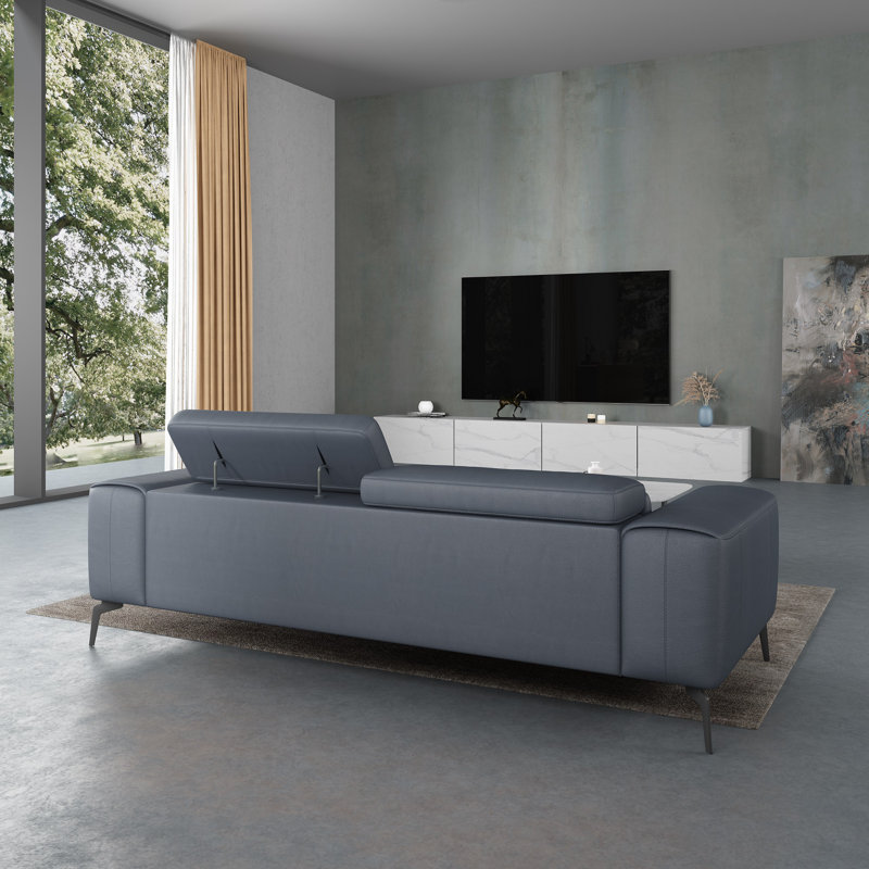 Cavour Sofa, Gray Genuine Leather