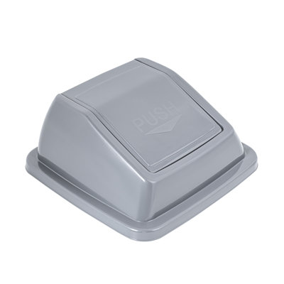 Restaurantware-LID ONLY: Clean Tek Professional Trash Can Lid, 1 Dome Swing Top Cover - Trash Bin Sold Separately, Square Shape, Gray Plastic, For Garbage Can, Heavy-Duty, For Indoor And Outdoor