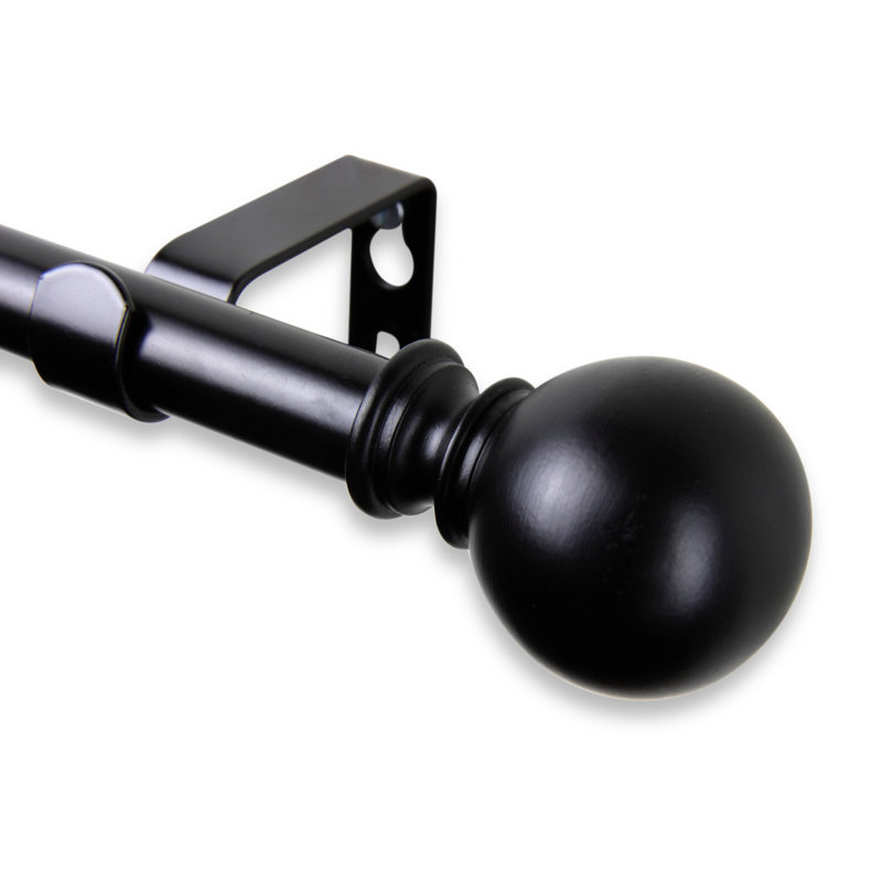 Tringle à rideaux simple ajustable 0,62 po Desjardins, 28 po - L 48 po, Noir