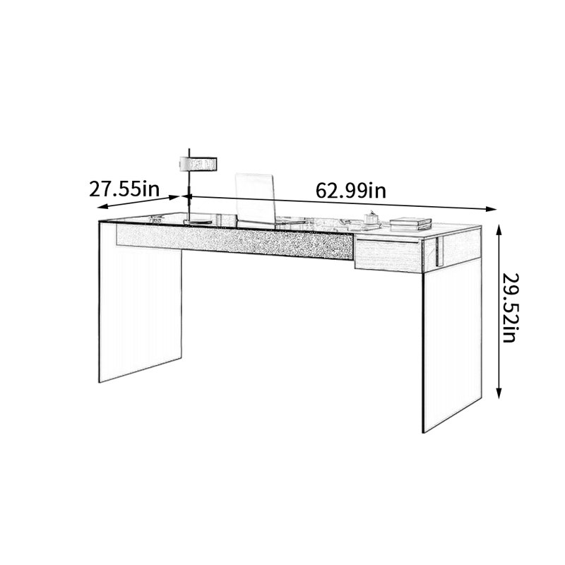 Bureau d'écriture Creative Art, H 29,52 po x l 62,99 po x P 27,55 po