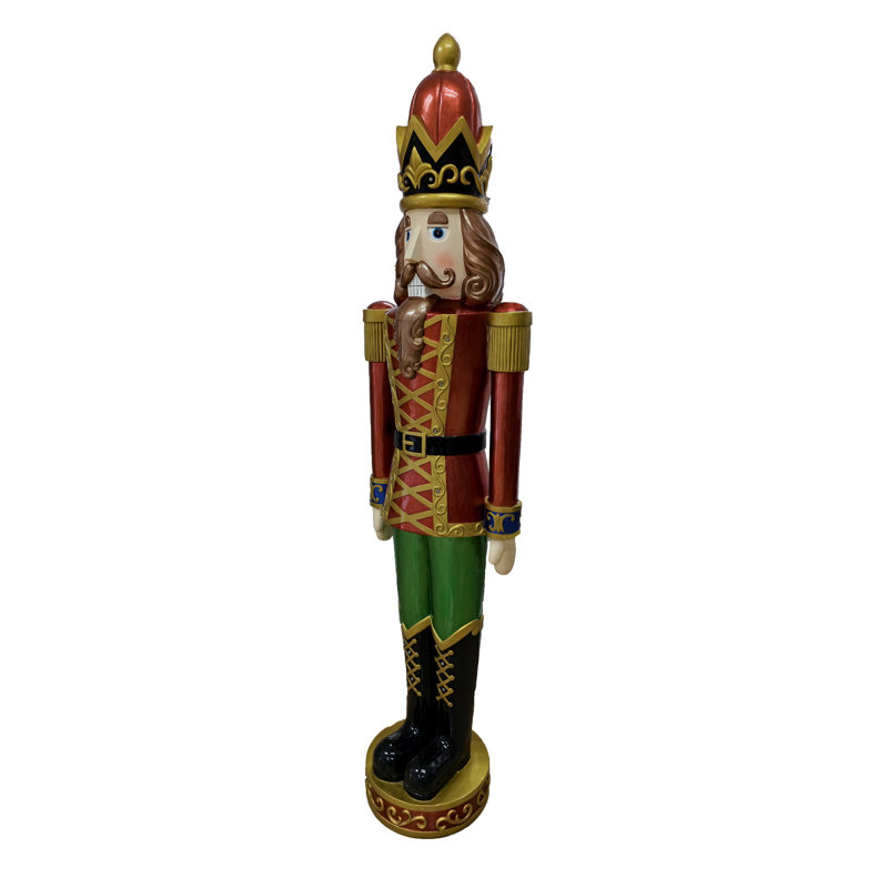 66" Lighted Red and Green Nutcracker Soldier Christmas Decoration