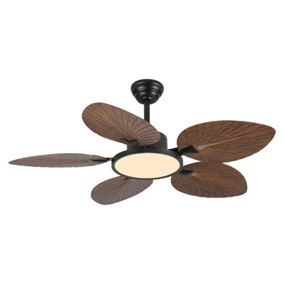 52inch Tropical Palm Leaf Ceiling Fan with Lights & Remote Control