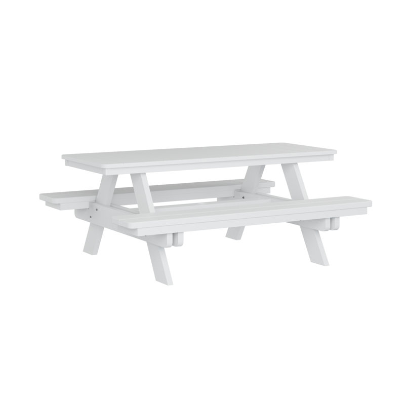 Berlin Gardens Rectangular Picnic Table, White
