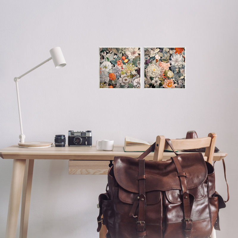 «Striking Botanical Floral», ensemble de 2 plaques murales par Lazar Studio