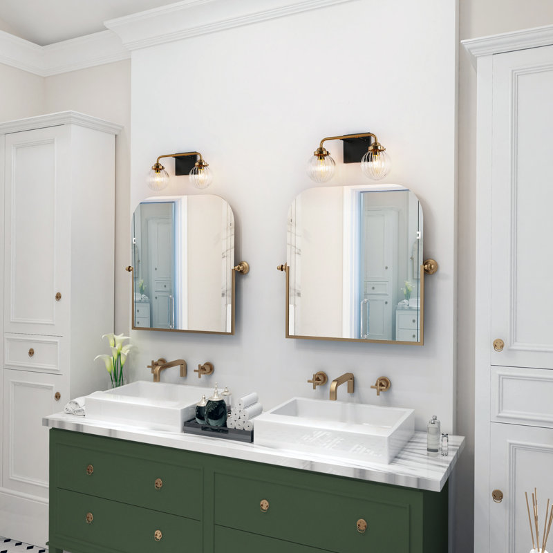 Éclairage pour salle de bain 2 lumières Yedidal à intensité variable noir / laiton