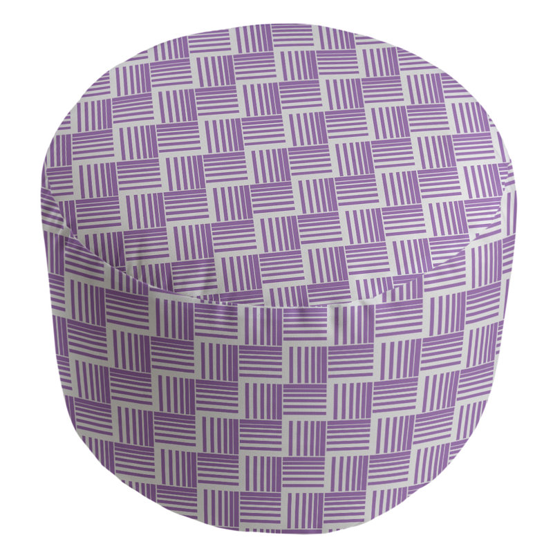 repose-pieds à rayures classic basketweave, Violet / gris