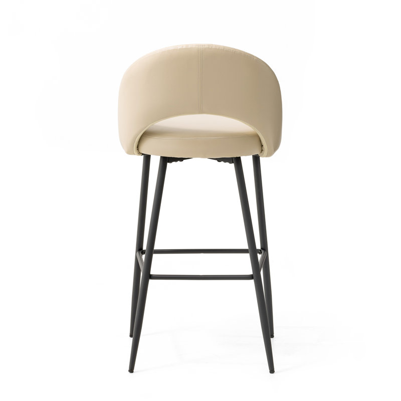 Tabouret de bar rembourré matelassé Ejvind, Crème, Bar Stool(30" Seat Height)