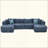 Modular Sectional Sofa Boneless Sofa Couch Cozy Sectional Couch With Two Movable Ottomans For Living Room-724992450