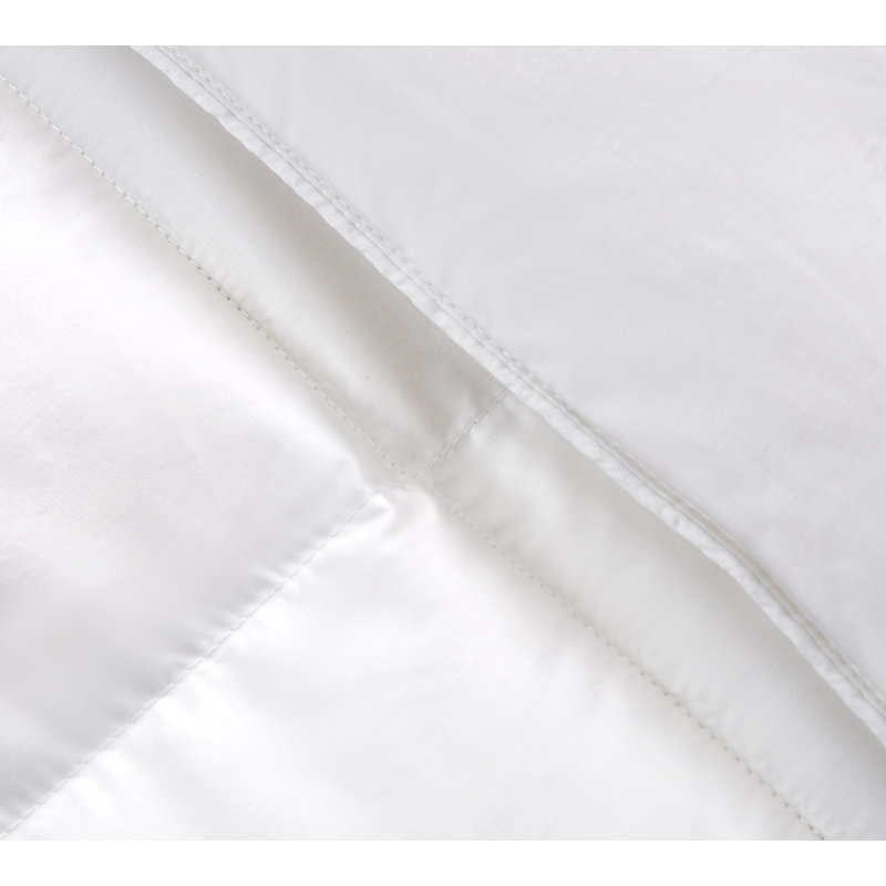 Twin White Cotton Down Comforter with Feather Fill