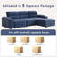 Canapé modulaire moderne en forme de L, canapé Cloud 105 po, bleu-357100822
