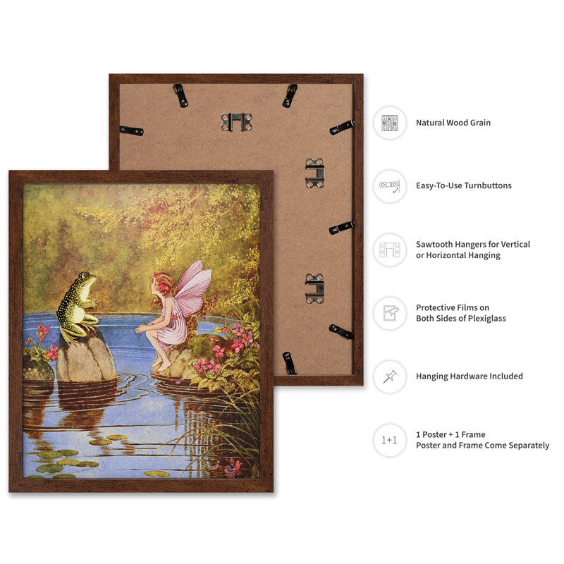 Little Green Road to Fairyland, 16"H x 20"W, Poster, Brown Framed