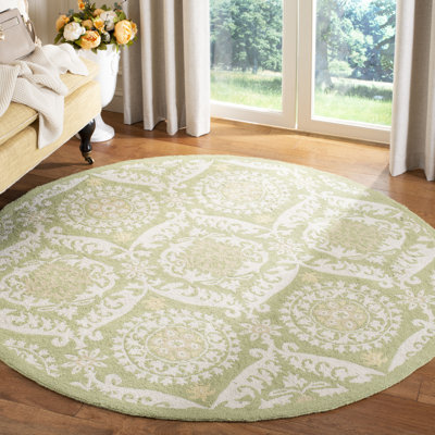 Holmsten Hand Hooked Wool Pile Floral Rug