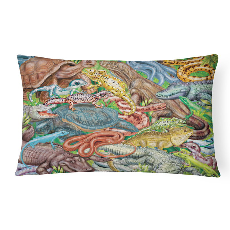 Housse et insert de coussin d'extérieur pour l'extérieur, Écailles et queues, serpents, tortues, reptiles