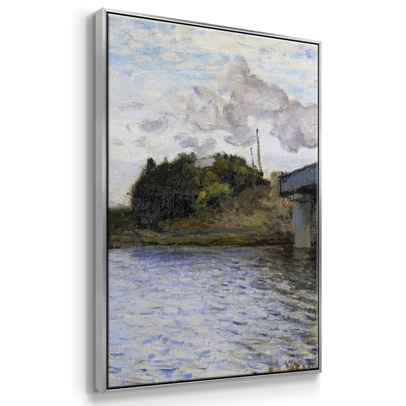 Monet, reproduction sur toile 3 pièces, Argent, H 40 po x l 78 po x P 2 po