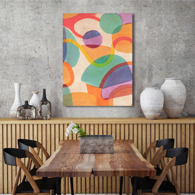 3SR6391 Colourful Abstract: Laughter by Steve Roja - Wrapped Canvas Print