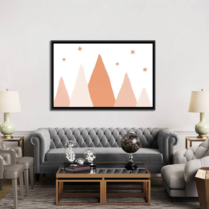 Blush Mountains par Orara studio-reproduction d’art, Toile avec cadre noir, Pas de tapis, H 40 po x l 60 po x 1,5 po