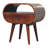 Wood Large Chestnut Circular Open Bedside