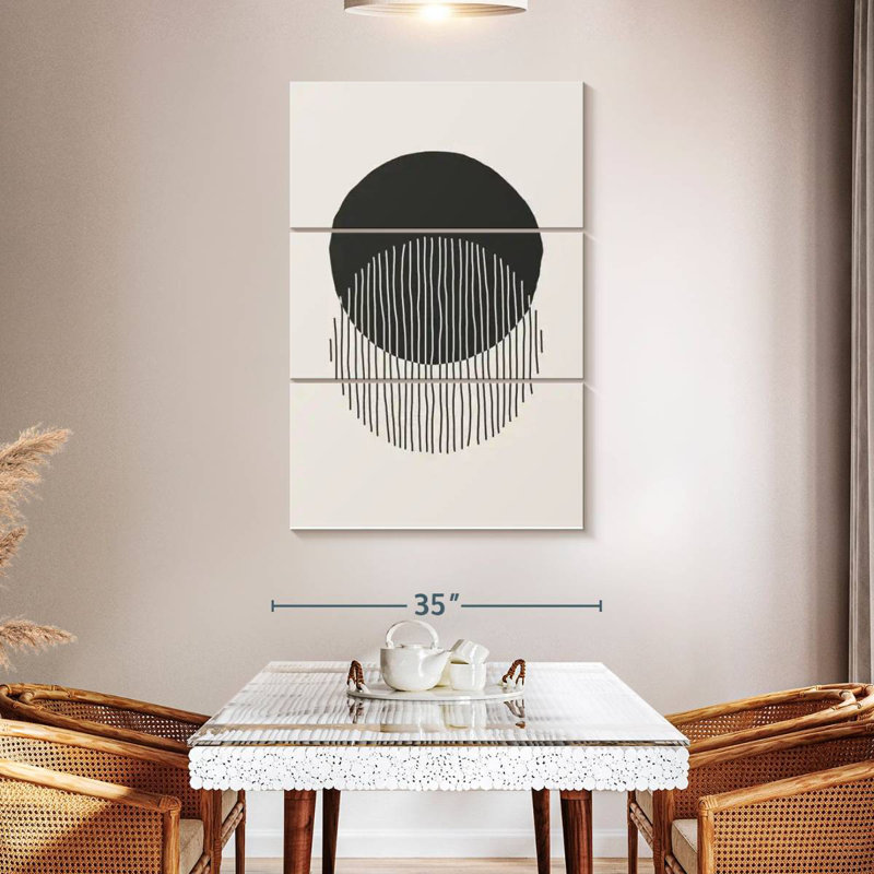 Avery Black Circles Abstract, 65" H x 42" W