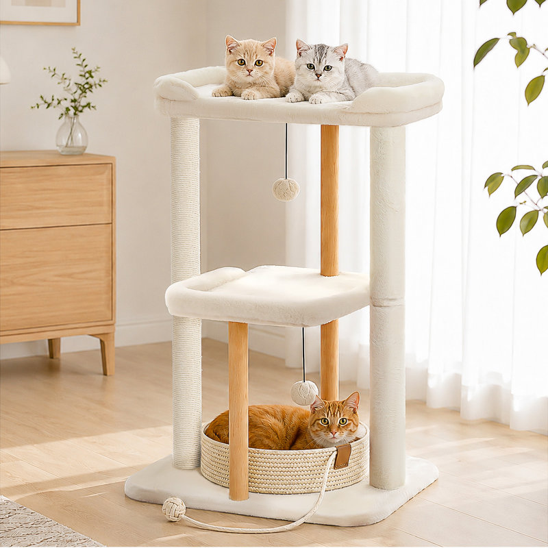 Arbre à chat beige amovible, Beige