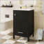 Meuble-lavabo moderne de 20 pouces avec lavabo en céramique, tiroir et porte à fermeture en douceur, organisateur de porte double couche, tiroir de séparation, patins réglables - conception de rangement peu encombrante-2034143460