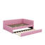 Lit plateforme tapissier double capitonné avec lit gigogne-2128177533