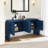 63" W Wood Wave-Pattern Storage Cabinet With Adjustable Shelf-393303615