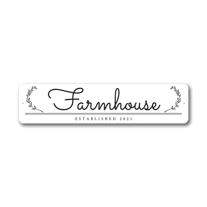 Artsy Farmhouse Established Aluminum Sign, 6" H x 24" W x 0.06" D