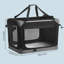 Sac de transport pour animaux portable pliable noir avec portes en filet-130038637