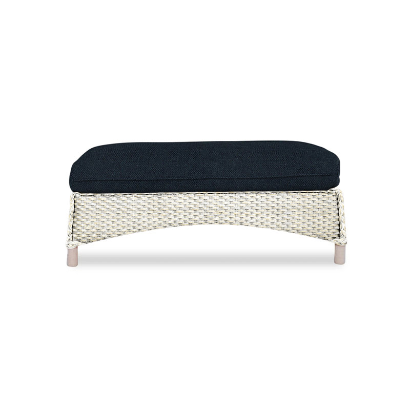 Mandalay Outdoor Ottoman, Sandberg Navy, White