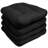 Marina Decoration Premium Thick Comfy Patio Seat Pads Fiber Fill Tufted Tie-Less Pillows 19 x 19 x 5 Inch Textured Solid Cover Indoor Outdoor Chair Cushions, 4 Count Pack Black Color-86796914-111302113