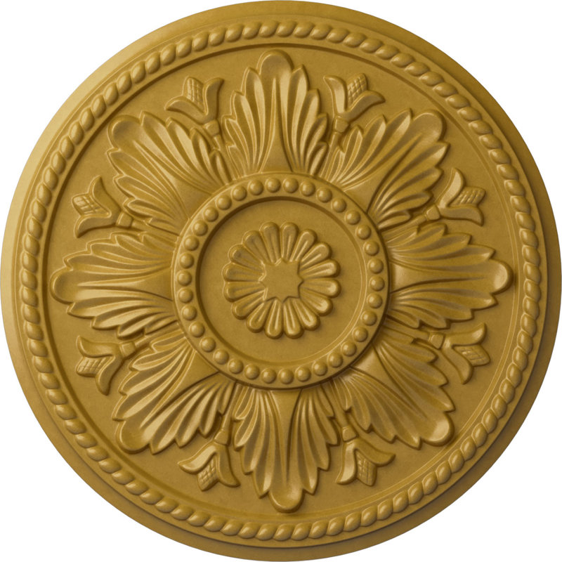 Médaillon de plafond Endurathane Diane, DO 18 po x P 3 5/8 po x P 1 1/8 po (convient aux auvents jusqu'à 5 3/8 po), fini craquelé Gobi peint à la main